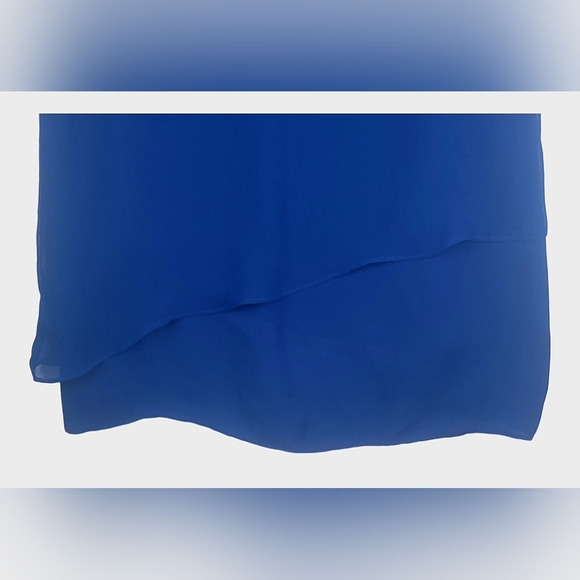 Jennifer Lopez Blue Tank Top Scoop Neck Womens XS Beachy Coastal Flowy - Picture 7 of 7